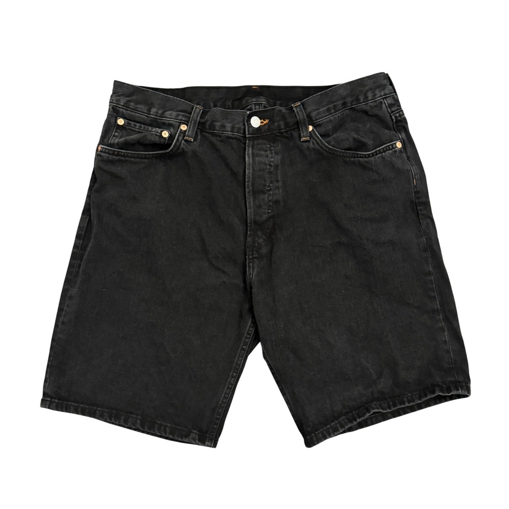 Weekday Jeans Mens Black Space Denim Bermuda Shorts Jorts Size 33